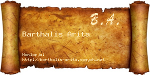 Barthalis Arita névjegykártya